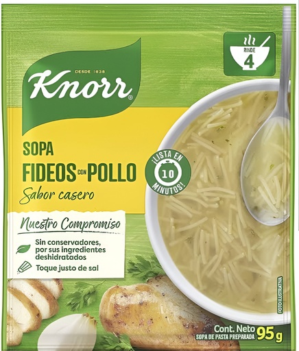 KNORR SOPA DE FIDEOS CON POLLO 95 G