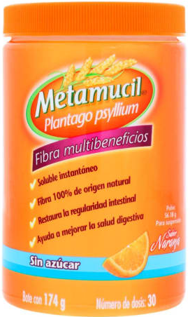 METAMUCIL PLANTAGO PSYLLIUM SABOR NARANJA 174 G