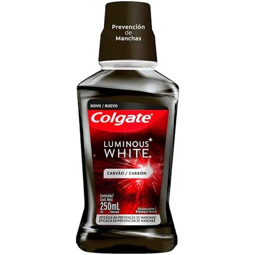 COLGATE ENJUAGUE BUCAL LUMINOUS WHITE CARBON 250 ML