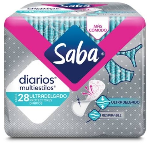 SABA DIARIOS MULTIESTILO ULTRADELGADO PROTECTORES 28 PIEZAS 