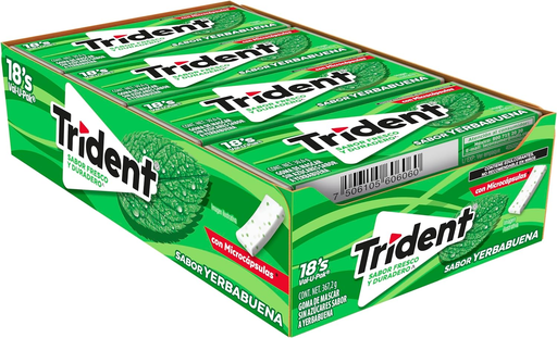 TRIDENT 18S VAL-U-PAK YERBABUENA 367.2 G / 12 PIEZAS