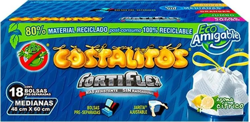 COSTALITOS 18 BOLSAS MEDIANAS AJUSTABLES 48 CM X 60 CM