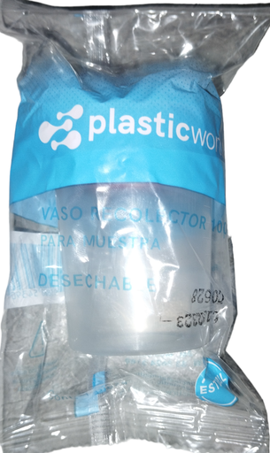 PLASTICWORLD VASO RECOLECTOR PARA MUESTRA 100 ML