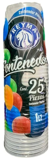 REYMA CONTENEDOR 1 LT 25 PIEZAS + TAPA