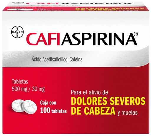 CAFIASPIRINA ACIDO ACETILSALICILICO 500 MG/CAFEINA 30 MG (INDIVIDUAL)