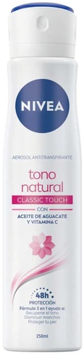 NIVEA ANTITRANSPIRANTE TONO NATURAL CLASSIC TOUCH ACEITE DE AGUACATE Y VITAMINA C 250 ML