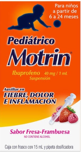 MOTRIN PEDIATRICO SUSPENSION IBUPROFENO 40 MG/1 ML 15 ML