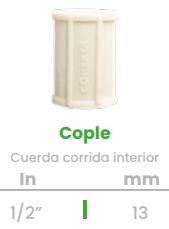 (CONEKTA) COPLE CUERDA CORRIDA INTERIOR 1/2"