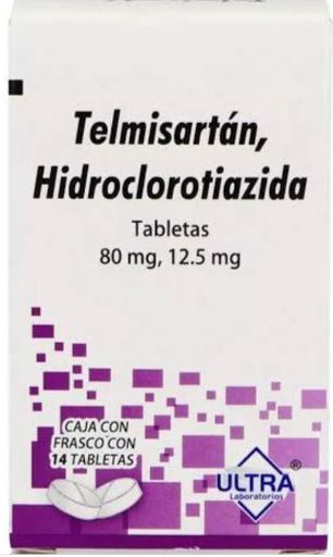 TELMISARTAN 80 MG/HIDROCLOROTIAZIDA 12.5 MG 14 TABLETAS