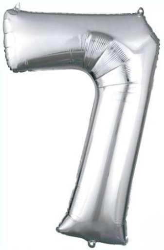 GLOBO MYLAR NUMERO-7 32" PLATEADO 
