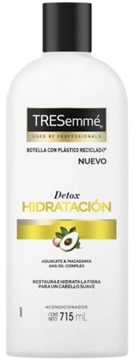 TRESEMME ACONDICIONADOR DETOX HIDRATACION AGUACATE Y MACADAMIA 715 ML