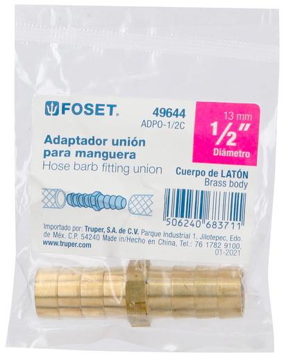 COPLE INSERCION DE LATON 1/2" PARA POLIDUCTO NEGRO FOSET (49644)