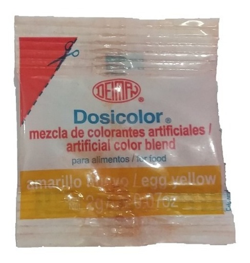 DEIMAN DOSICOLOR MEZCLA DE COLORANTES ARTIFICIALES AMARILLO HUEVO 2 G 
