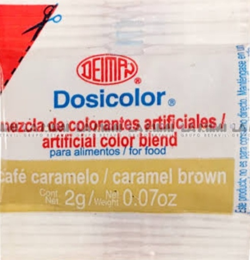 DEIMAN DOSICOLOR MEZCLA DE COLORANTES ARTIFICIALES CAFE CARAMELO 2 G