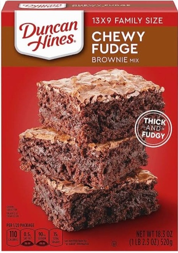 DUNCAN HINES CHEWY FUDGE PARA BROWNIES 520 G