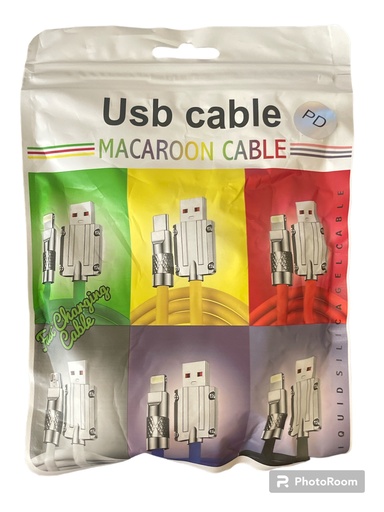 CABLE LIGHTNING A TIPO C (MACAROON CABLE) 