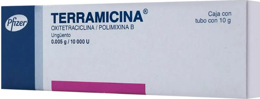 TERRAMICINA UNGÜENTO OXITETRACICLINA 0.005 G/POLIMIXINA B 10 000 U/G TUBO CON 10 G