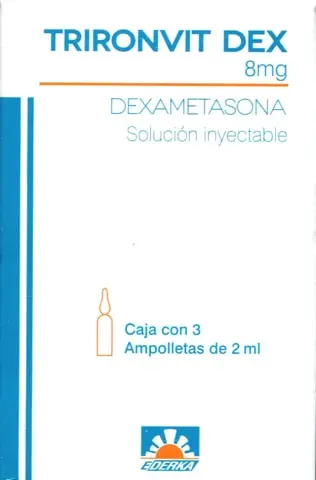 TRIRONVIT DEX DEXAMETASONA 8 MG/2 ML 3 AMPOLLETAS