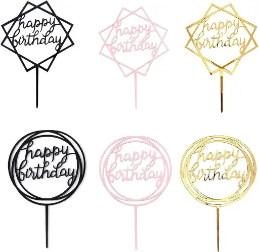 ADORNO PARA PASTEL DE FELIZ CUMPLEAÑOS Y NUMEROS PPS